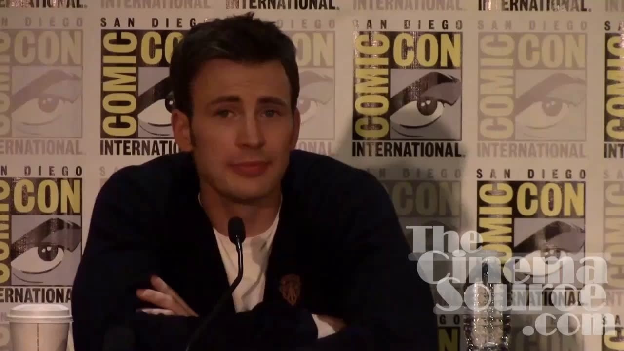 Captain America: The Winter Soldier Interviews with Chris Evans, Scarlett Johansson, Samuel L Jackson, Anthony Mackie, Frank Grillo, Cobie Smulders, Sebastian Stan, Emily Van Camp, Joe Russo at SDCC 2013