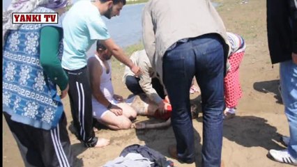 Turgutlu Gölette boğulan kızın kurtarılma anı