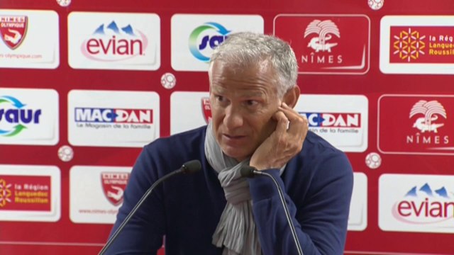 Conférence de presse Nîmes Olympique - Stade Brestois 29 (1-1) : René MARSIGLIA (NIMES) - Alex DUPONT (SB29) - 2013/2014