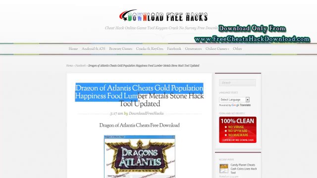 Dragon of Atlantis Cheats Unlimited Gold Food Stone (2014 Updated)