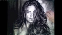 Portrait Drawing Adriana Lima Time-lapse speed drawing art video