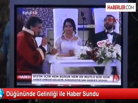 Düğününde Gelinliği ile Ana Haber Bülteni Sundu