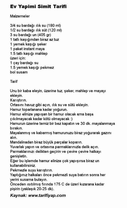 Ev Yapimi Simit Tarifi