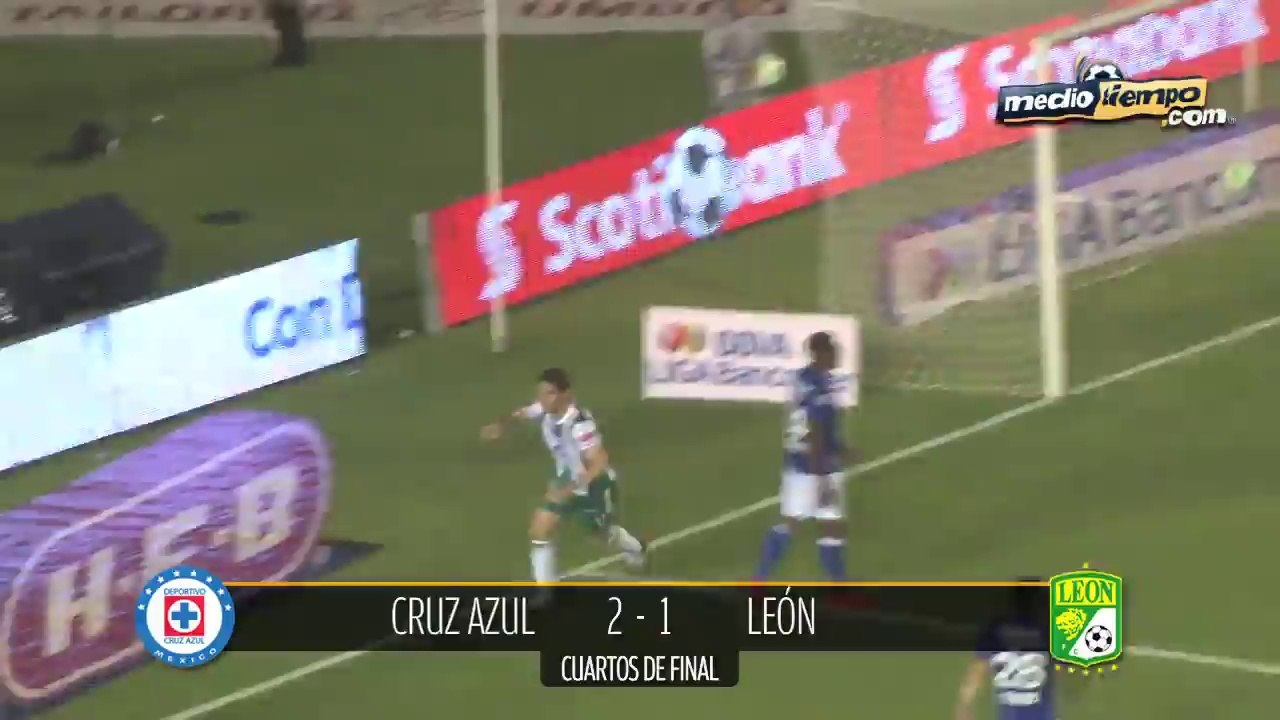Goles del: Cruz Azul Vs. León ( 2 - 2 )