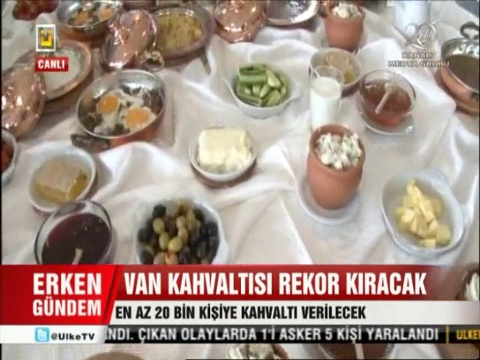 VAN Kahvaltı sofrası Rekor denemesi yapacak ülke tv Erman YAPAN 3G Bağlantı
