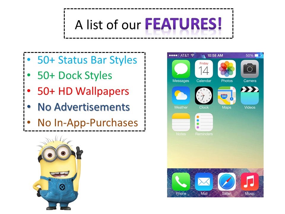 How to Customize iPhone Status Bar and Dock? Try GLAMOURIZE