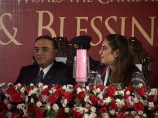 President Zardari and Bilawal bhutto zardari at Christmas khi 24-12-2012