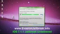 Evasion Jailbreak ios 7.1.1 Untethered iPhone 5 5s 4 iPod 4th gen iPad 4 3