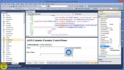 ASP.NET Ajax CalenderExtender control Tutorial in Urdu