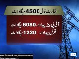 Dunya News - Electricity shortfall reaches 4500 megawatt