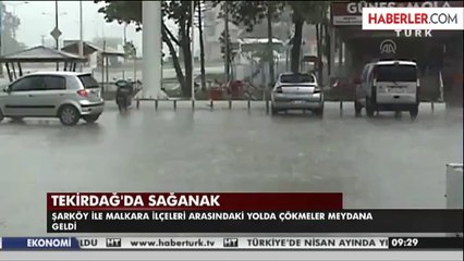 Malkara-Şarköy Yoluna Sağanak Engeli