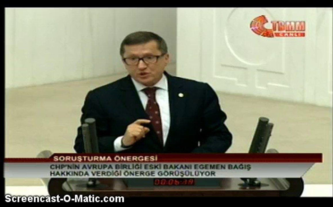 ESKİ AB BAKANI EGEMEN BAĞIŞ İLE  İLGİLİ VERİLEN SORUŞTURMA ÖNERGESİ İLE İLGİLİ TBMM'DE YAPTIĞIM KONUŞMA.