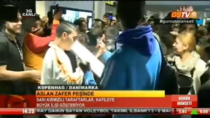 Galatasaray Kopenhag'da coşkuyla karşılandı!