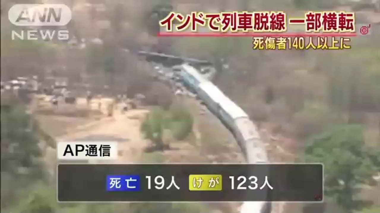 インドで列車脱線140人超死傷「皆投げ飛ばされ…」