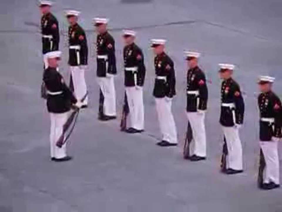 Marines_ Silent Drill with an Oops_ (_Military Ceremony Fail