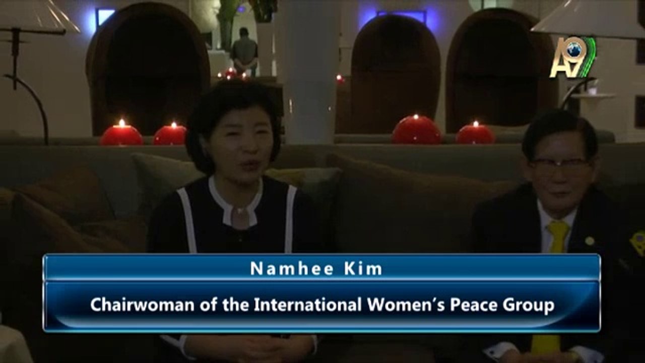 Man Hee Lee, Founder, Chairman and President of Heavenly Culture, World Peace, Restoration of Light and Namhee Kim, Chairwoman of the International Women’s Peace Group
