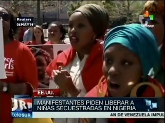 Protestan en EE.UU. por secuestro de niñas en Nigeria