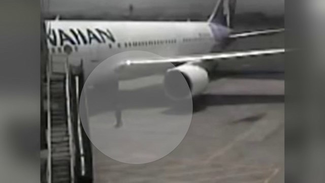 Video captures teen stowaway leaving jet