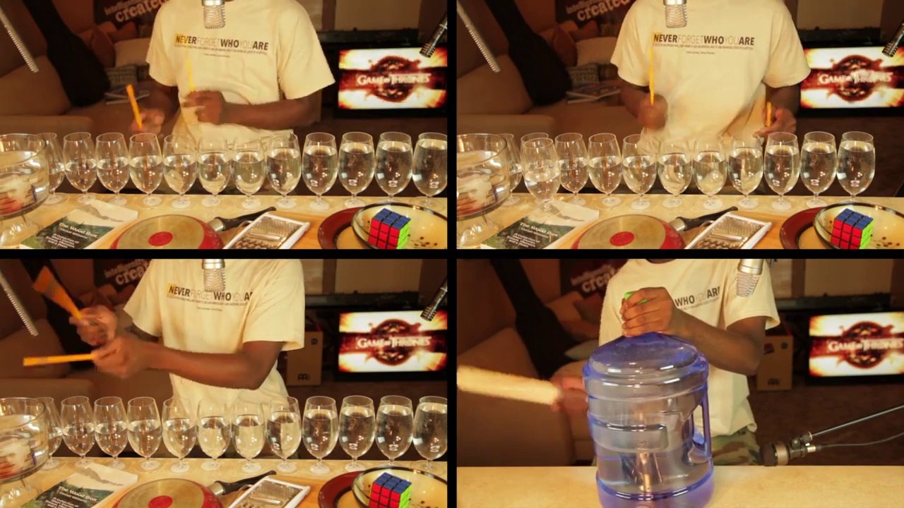 Thème musical de Game Of Thrones joué sur des verres à vin!