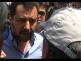 Napoli - Matteo Salvini contestato: 
