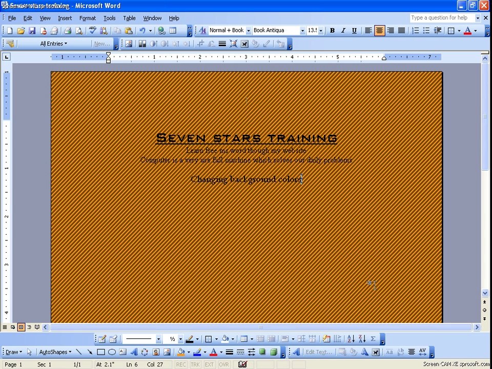 Changing background colors - Microsoft Word