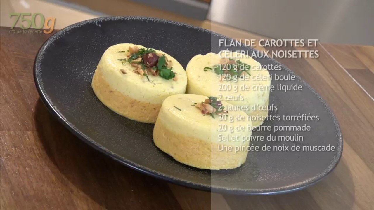 Recette de Flan de carottes et céleri aux noisettes - 750 Grammes
