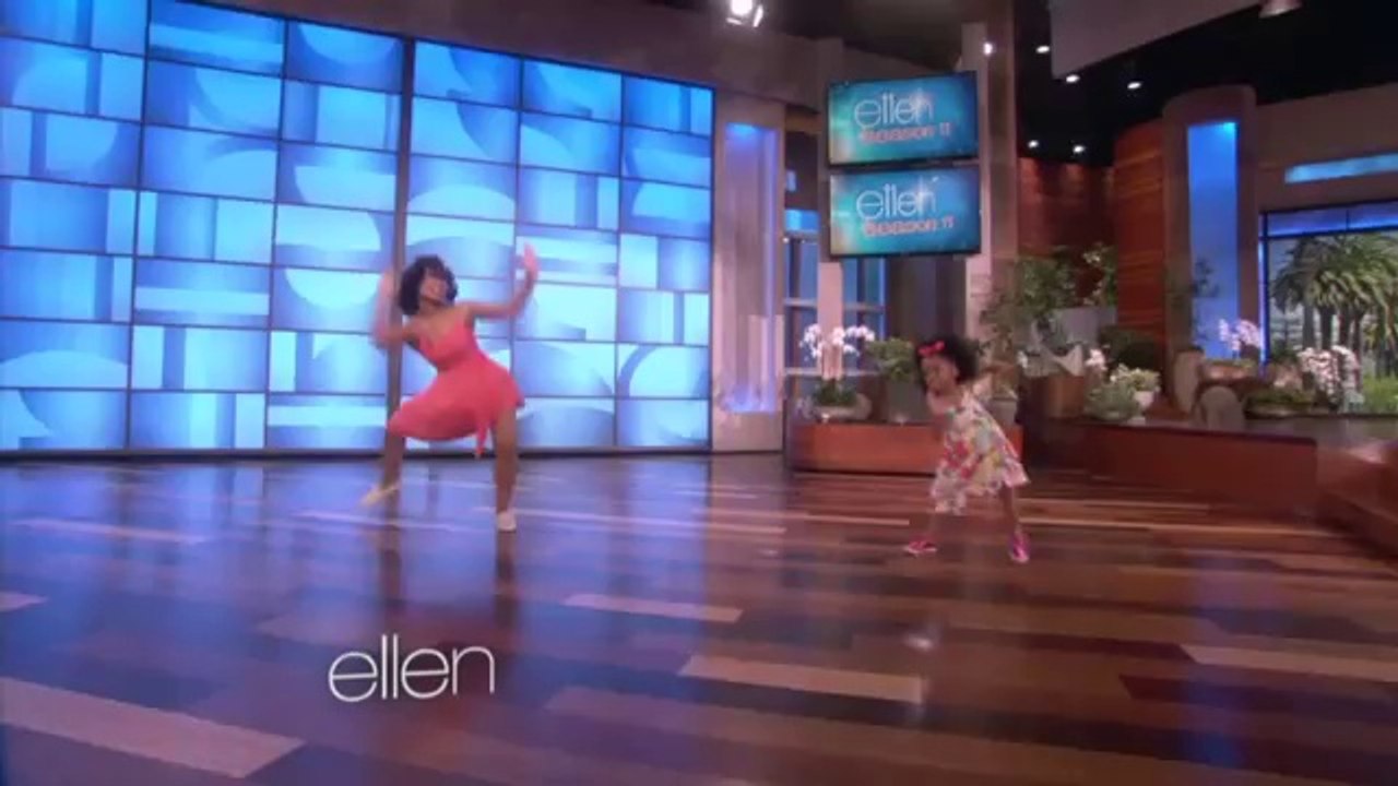 Three Year Old Dancer Heaven dances "Happy" in the Ellen show