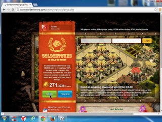 GoldenTowns'a üye olmak , oyun kurulumu detayları