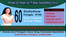 Affordable and Reliable High PR Manual Blog Commenting Service on Fiverr