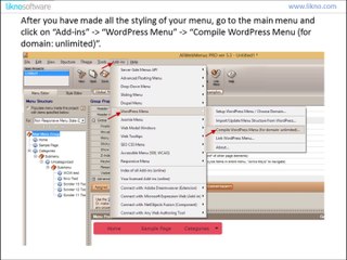 Install AllWebMenus WordPress plugin, create a menu and insert it in WordPress