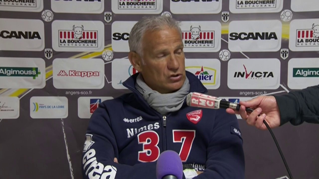 Conférence de presse Angers SCO - Nîmes Olympique (2-3) : Stéphane MOULIN (SCO) - René MARSIGLIA (NIMES) - 2013/2014