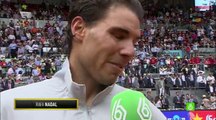 2014 Madrid Open R2 Nadal vs Monaco Match Point and On-court Interview