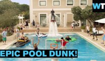 Euroleague Basketball Stars Team Up For Epic Pool Dunk | What's Trending Now