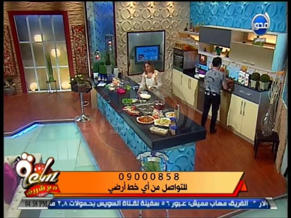ساعة مع شريف : طريقة عمل مكرونة بزيت الزيتون و البقدونس وتارت الحلاوة بالكريمة  مع ريم حياتى