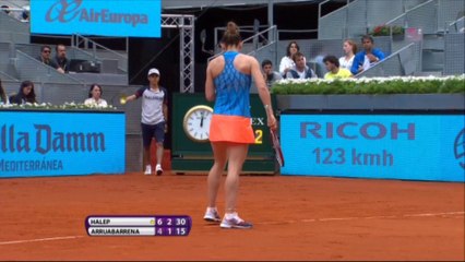 WTA Madrid: Halep bt Arruabarrena (6-4 6-4)