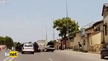 Yoldan çıkan araç dehşeti kamerada