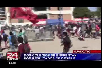 Huancayo: alumnos de dos colegios protagonizaron feroz batalla campal