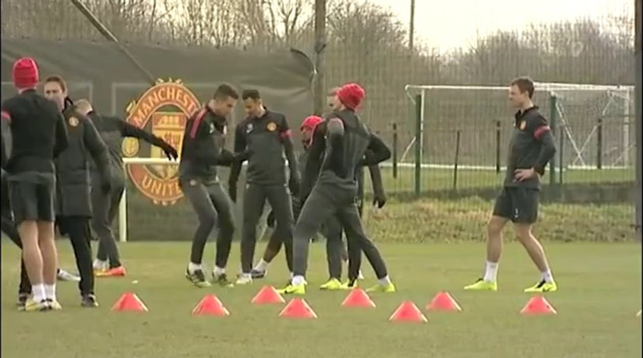Real Madrid v Man United 1-1 - Welbeck, de Gea, Rooney, RvP training | Champions League