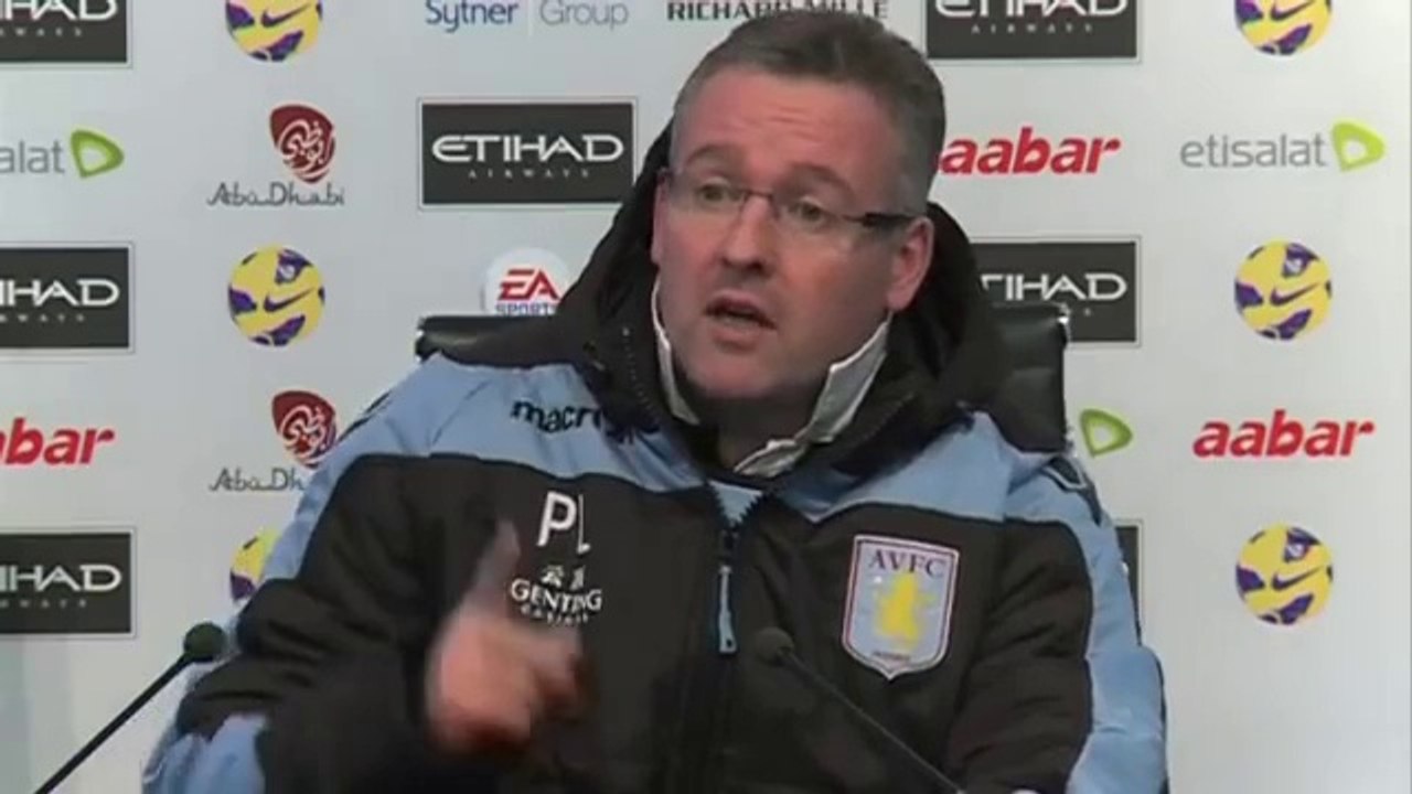 Man City 5-0 Aston Villa | Lambert post match Interview | English Premier League - 18-11-2012