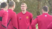 Man Utd 2-0 Otelul Galati - Fletcher, Evra, Owen and more training | Champions League 2011-12