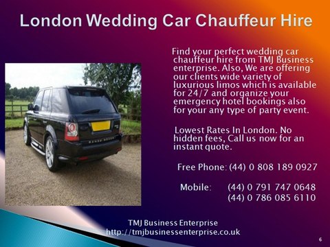 Wedding Car Hire In United Kingdom | TMJ Business Enterprise