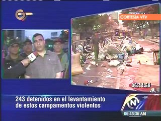243 detenidos tras desalojos de campamentos en Chacao y Baruta