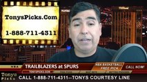 NBA Playoff Pick Game 2 San Antonio Spurs vs. Portland Trailblazers Odds Prediction Preview 5-8-2014