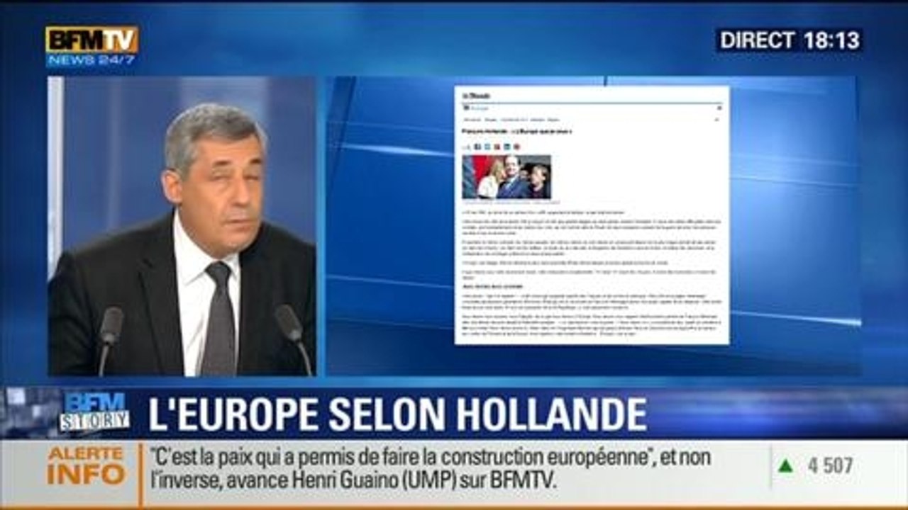 BFM Story: "L'Europe que je veux, la tribune de François Hollande est pathétique", Henri Guaino - 08/05