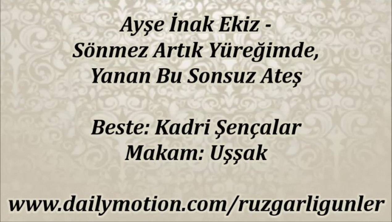 Ayşe İnak Ekiz-Sönmez Artık Yüreğimde Yanan Bu Sonsuz Ateş