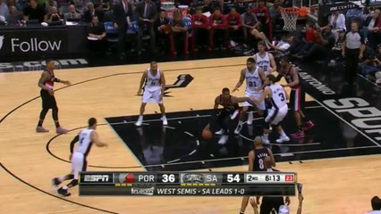 LaMarcus Aldrdige rate deux dunks de suite