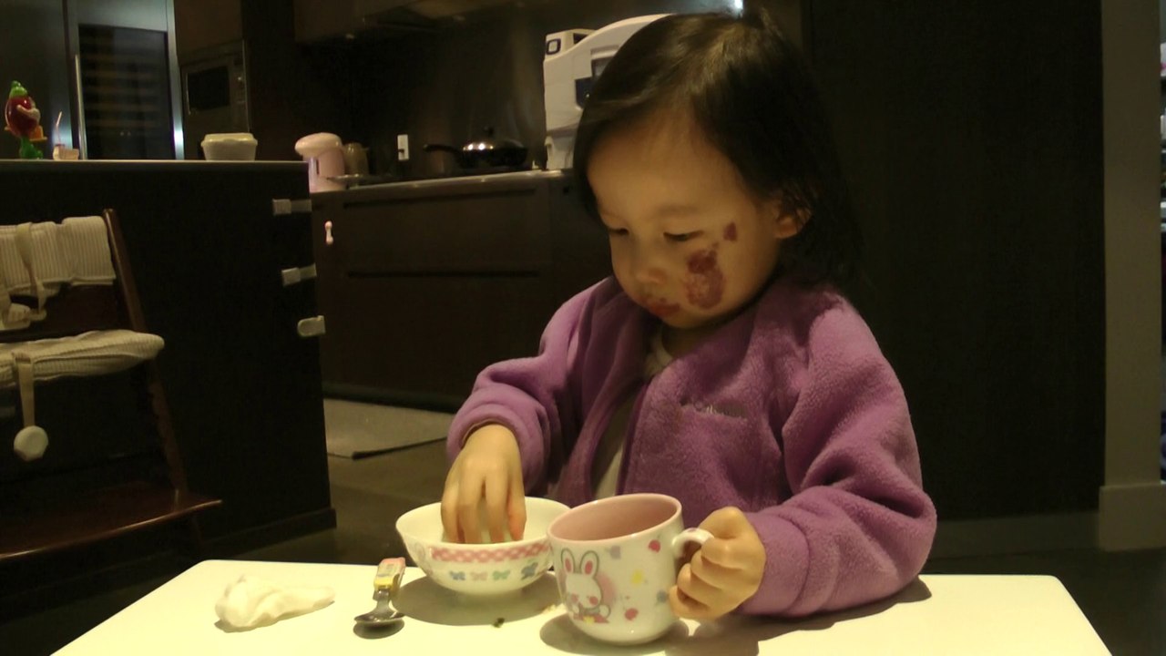 Girl Playing Her Dinner