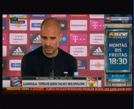 Guardiola PK vor dem 34.Spieltag gegen VfB Stuttgart
