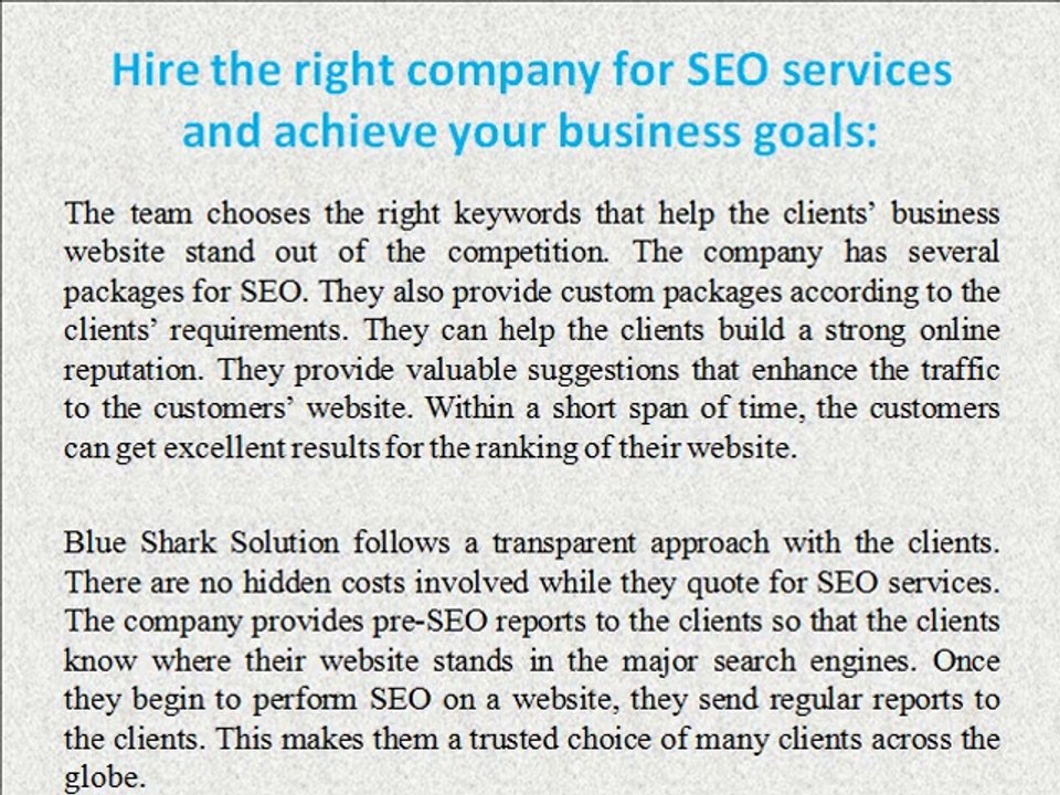 Hire the right company for SEO services and achieve your business goals
