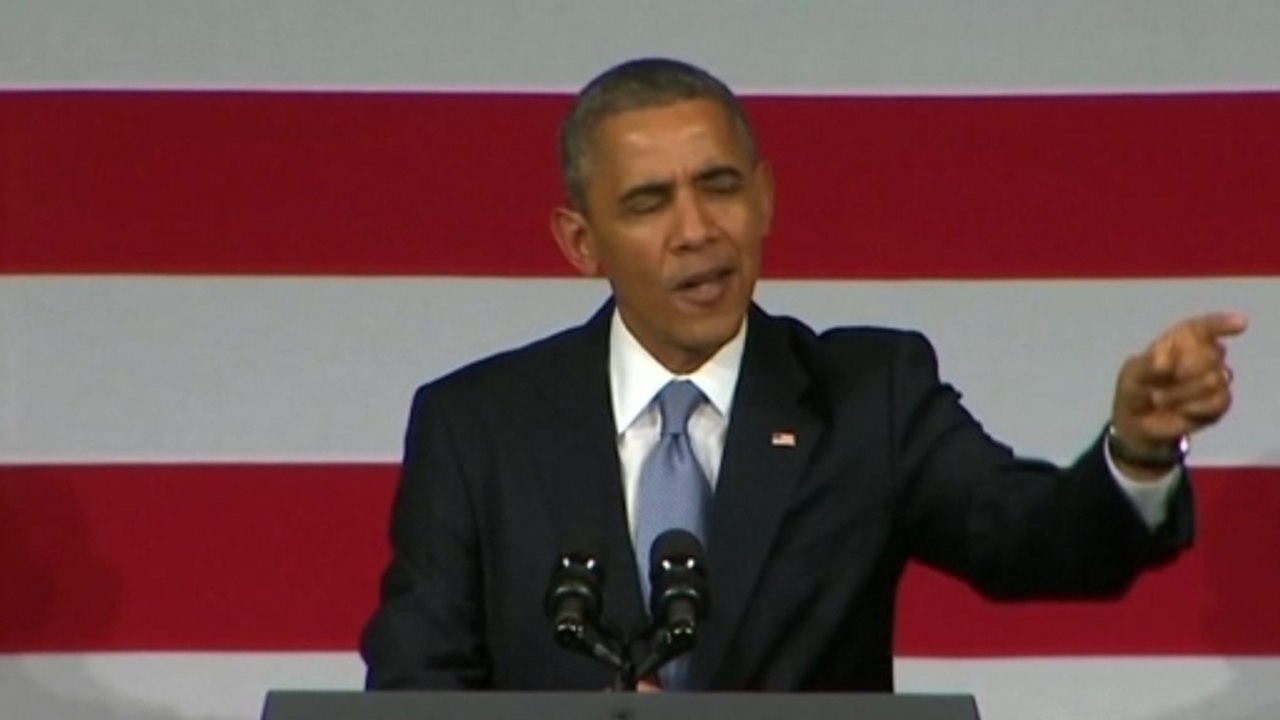 Obama to speech heckler: "You kind of screwed up my ending"
